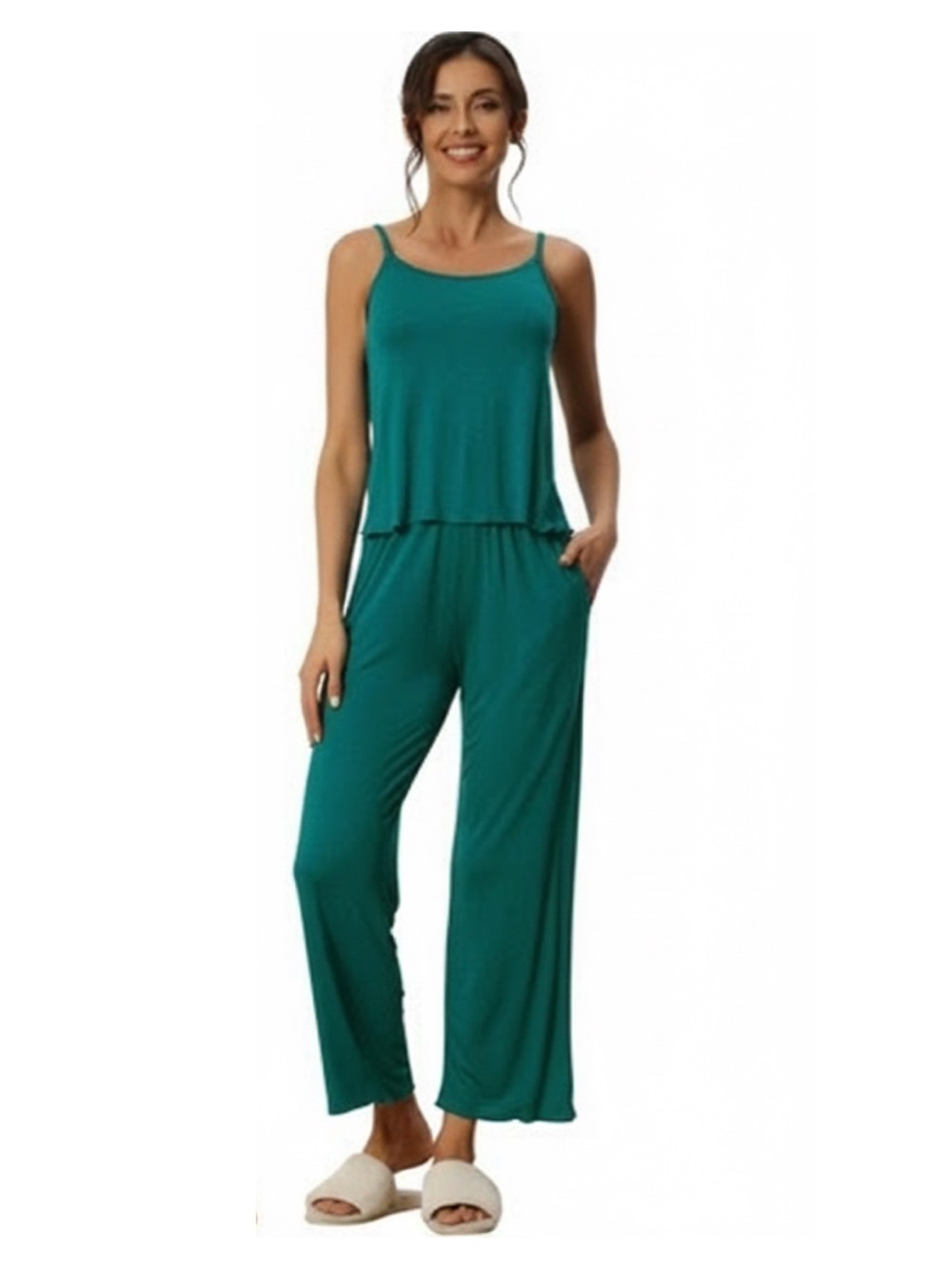 Teal Lounge Set - 3-Piece Cozy Cardigan, Tank & Pants • NWT - Picture 2 of 3